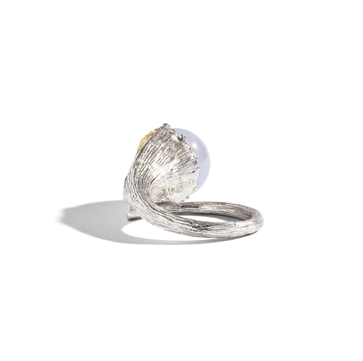 Michael Aram Butterfly Gingko Ring with Chalcedony and Diamonds
