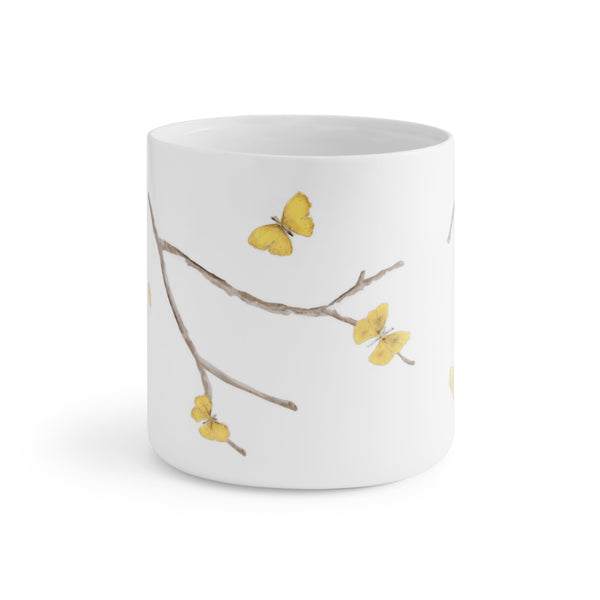 Butterfly Ginkgo Bath Collection Waste Basket - Porcelain