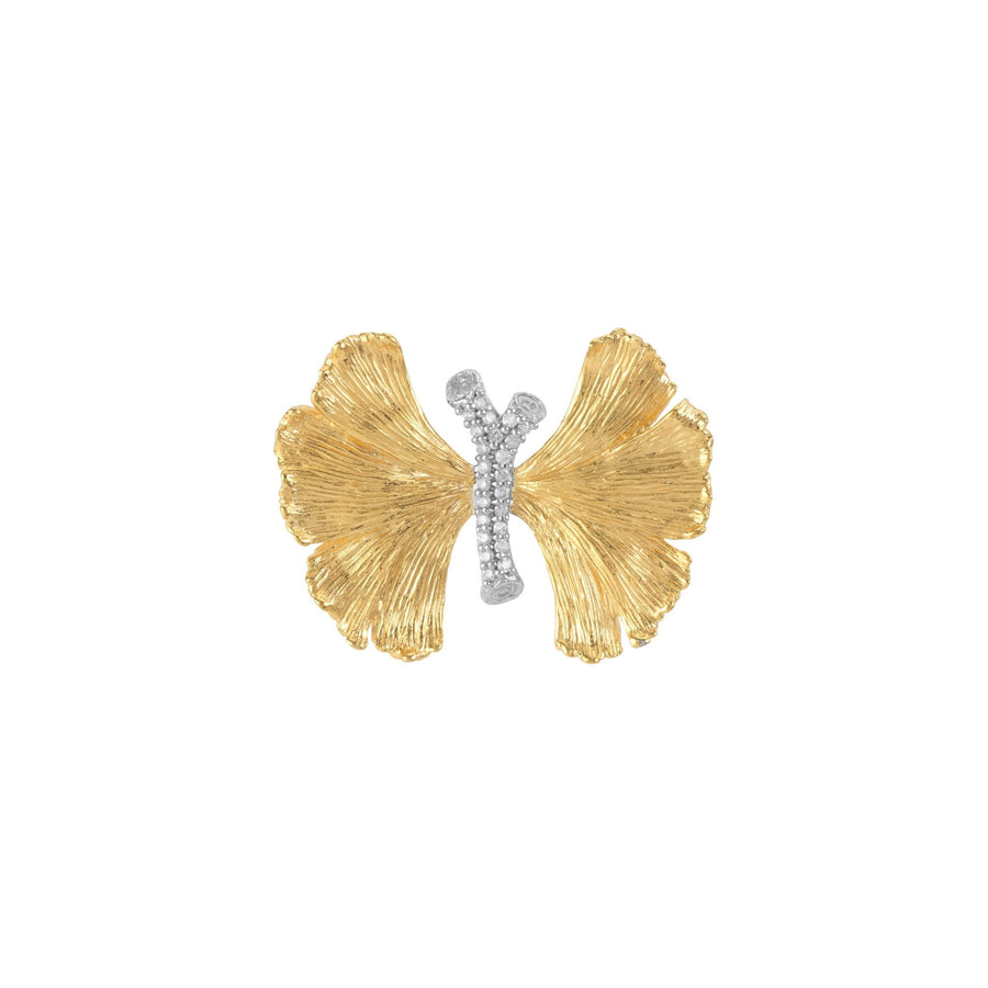 Michael Aram Butterfly Ginkgo Brooch with Diamonds