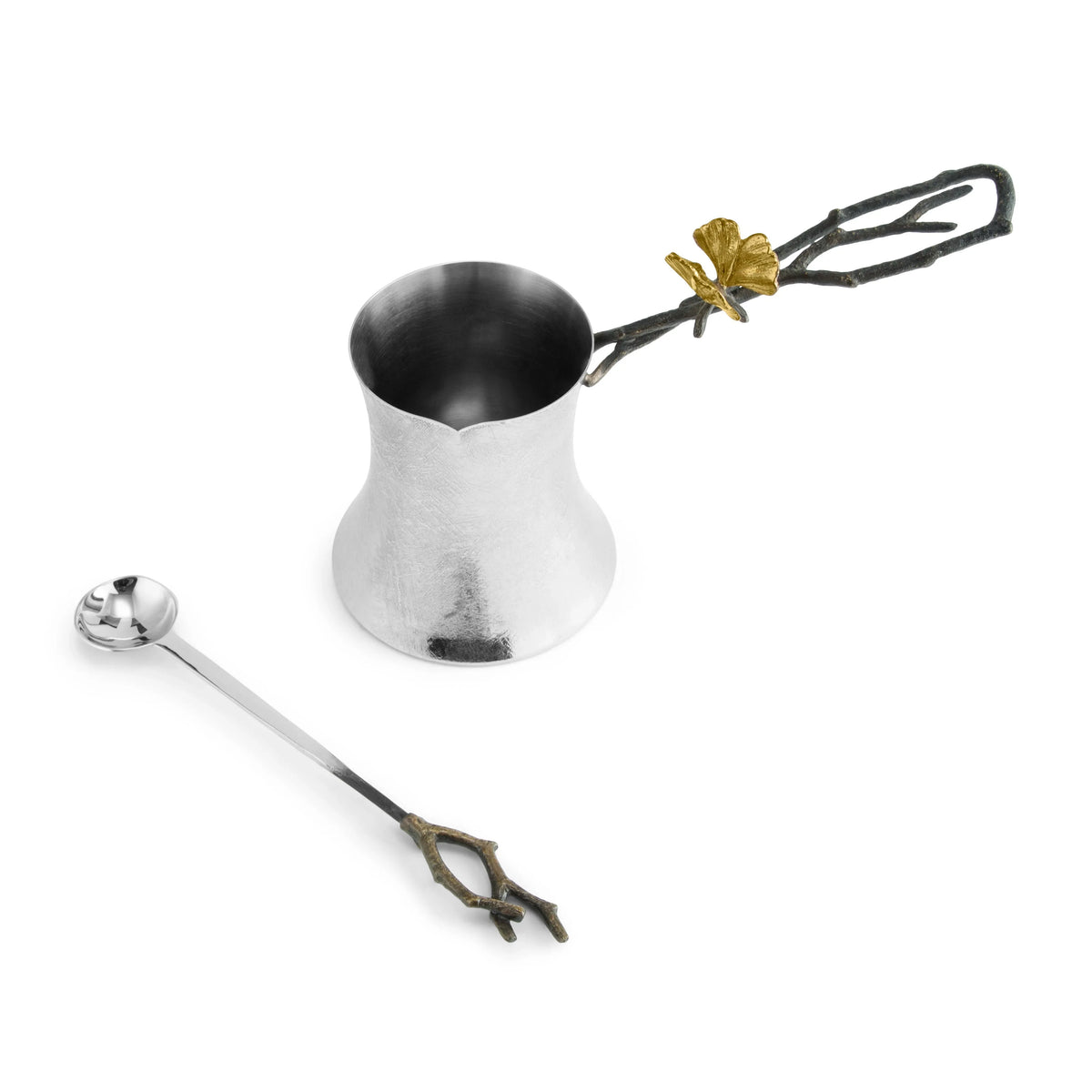 Michael Aram Butterfly Ginkgo Coffee Pot w/ Spoon