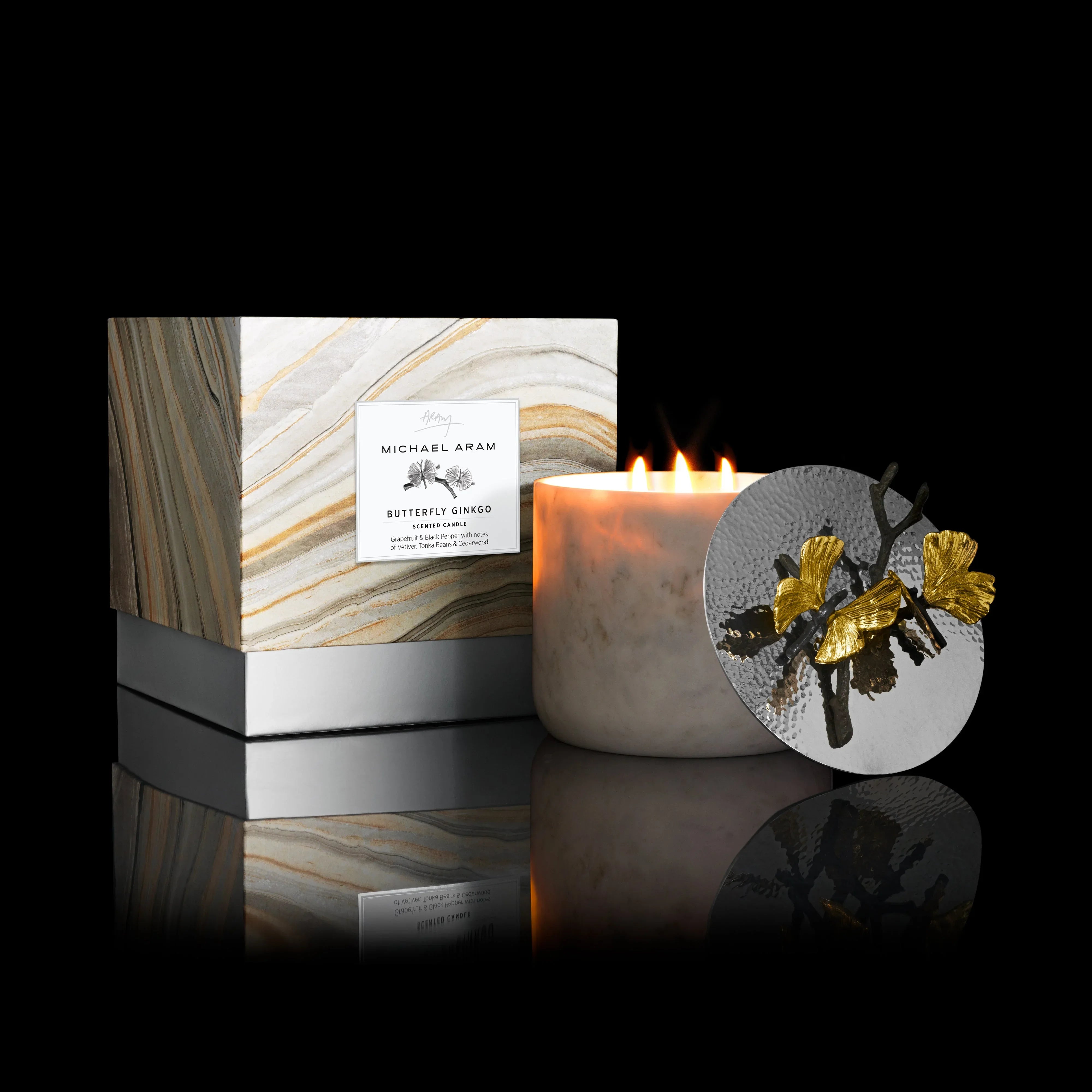 Black Orchid Marble Candle – Michael Aram