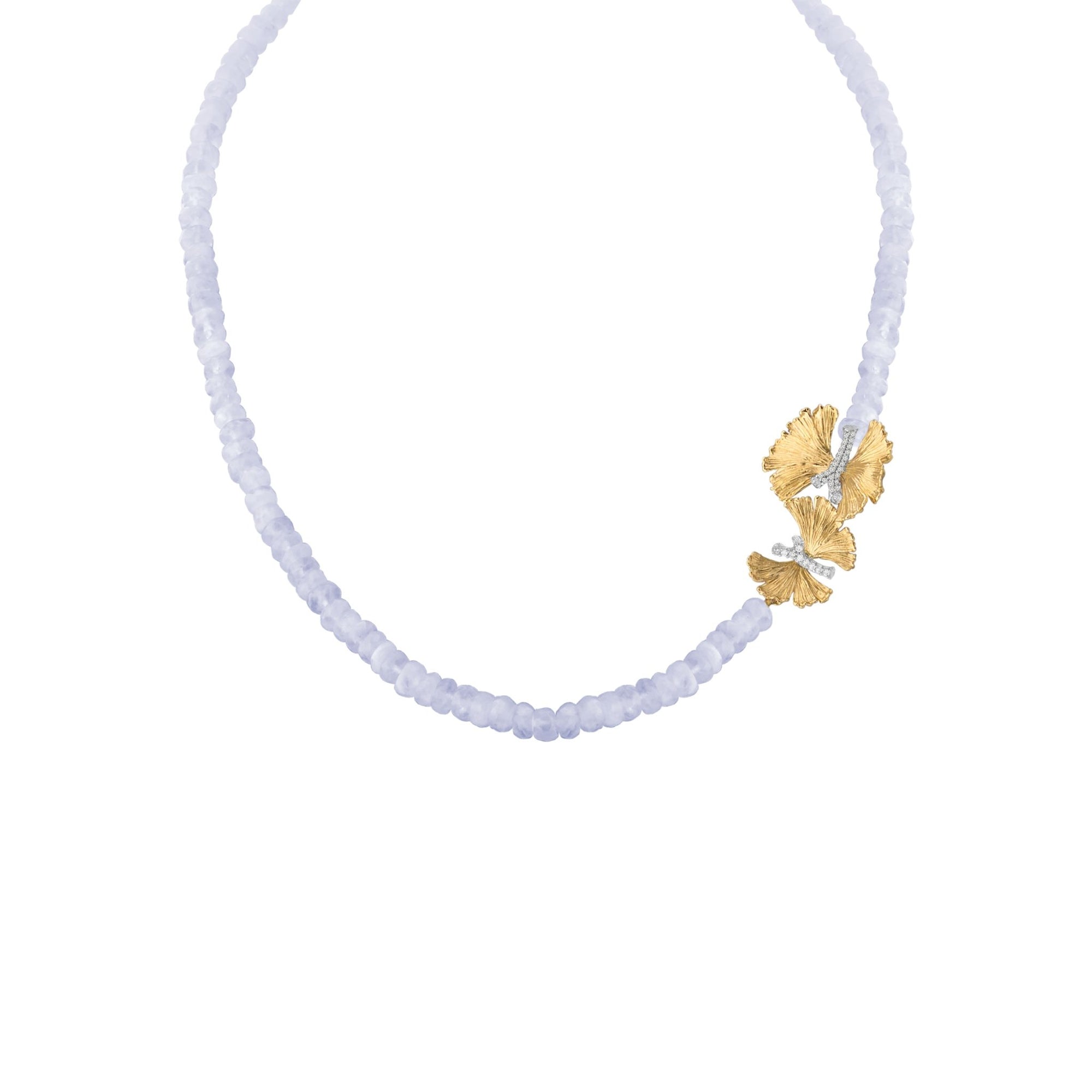 Michael Aram Butterfly Ginkgo Necklace with Chalcedony and Diamonds