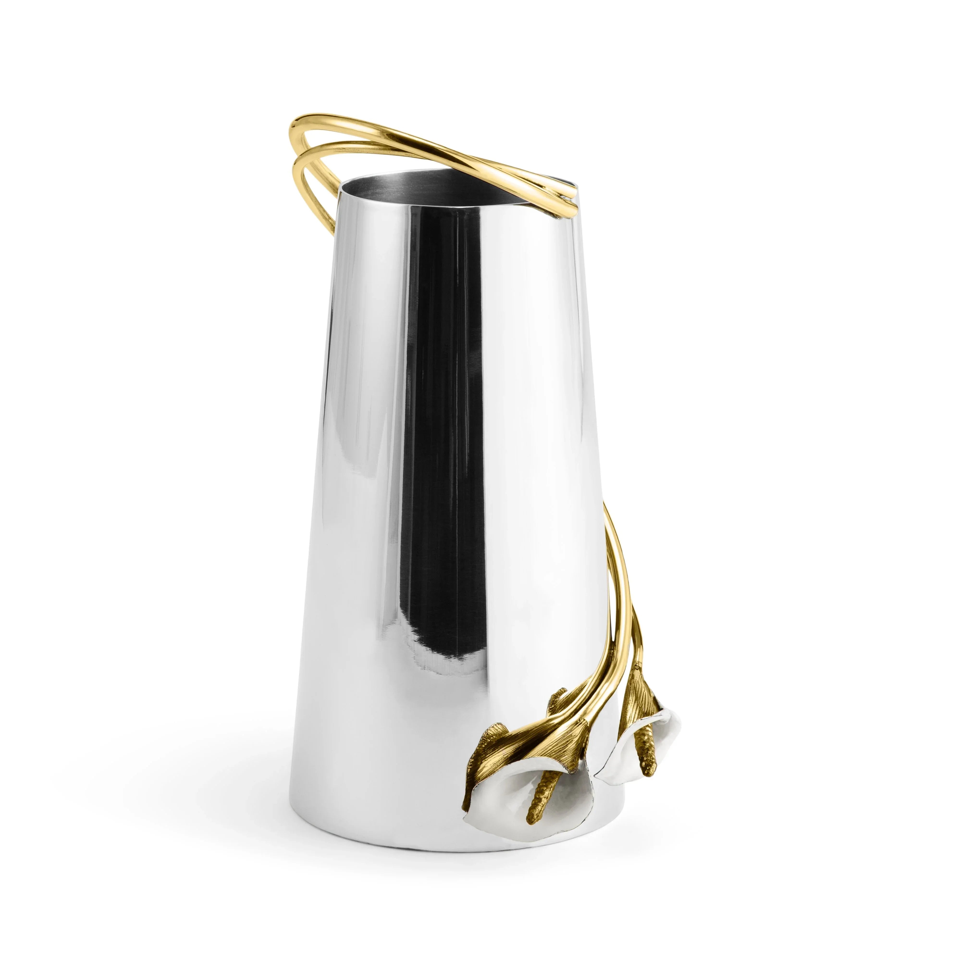 Set De Service Pour Gâteau Michael Aram Cala Lily - Couteau Et Pelle Argent & Or - Acier Inoxydable, Neuf
