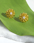 Michael Aram Dandelion Flower Earrings with Diamonds