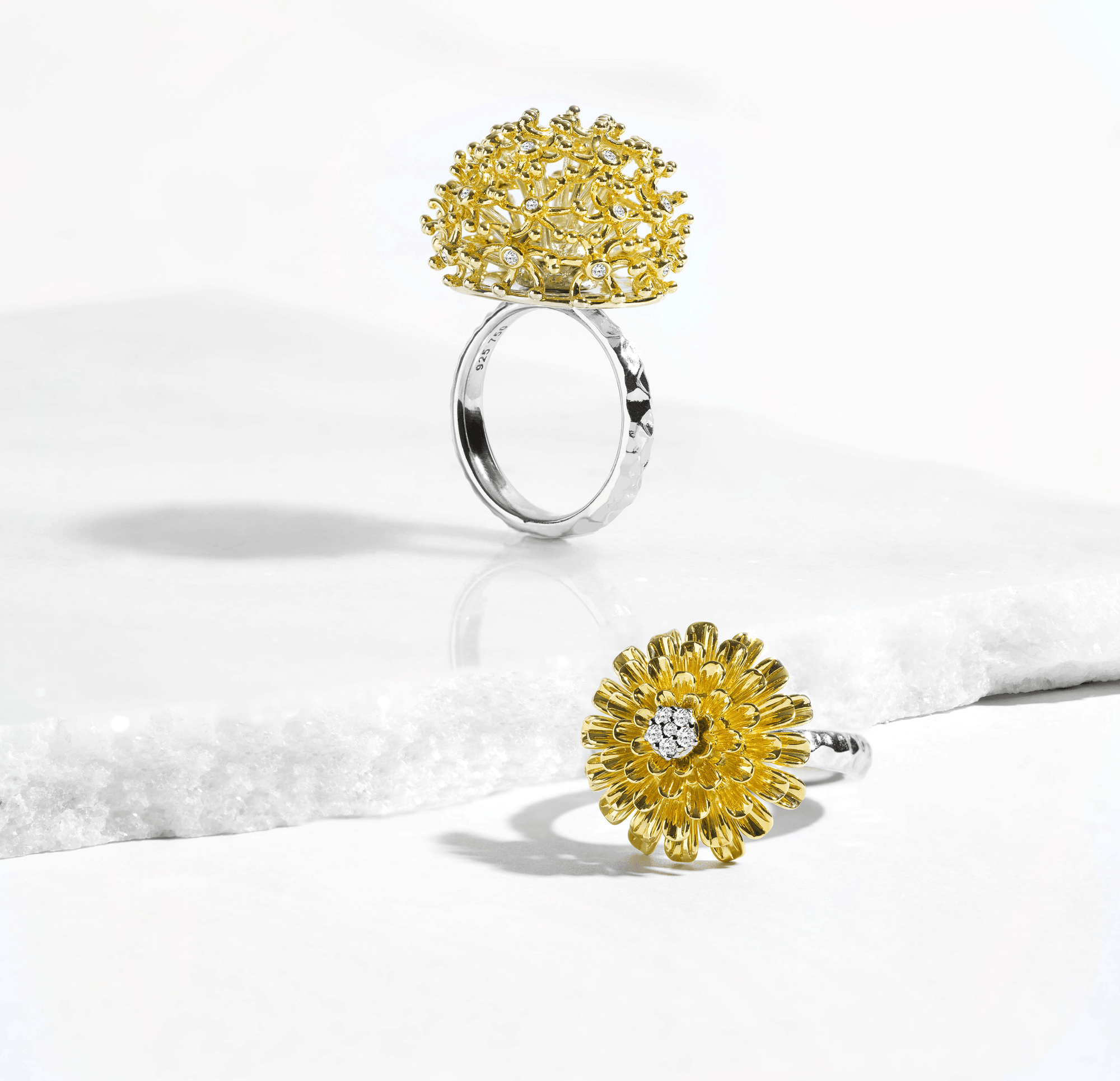 Michael Aram Dandelion Flower Ring with Diamonds