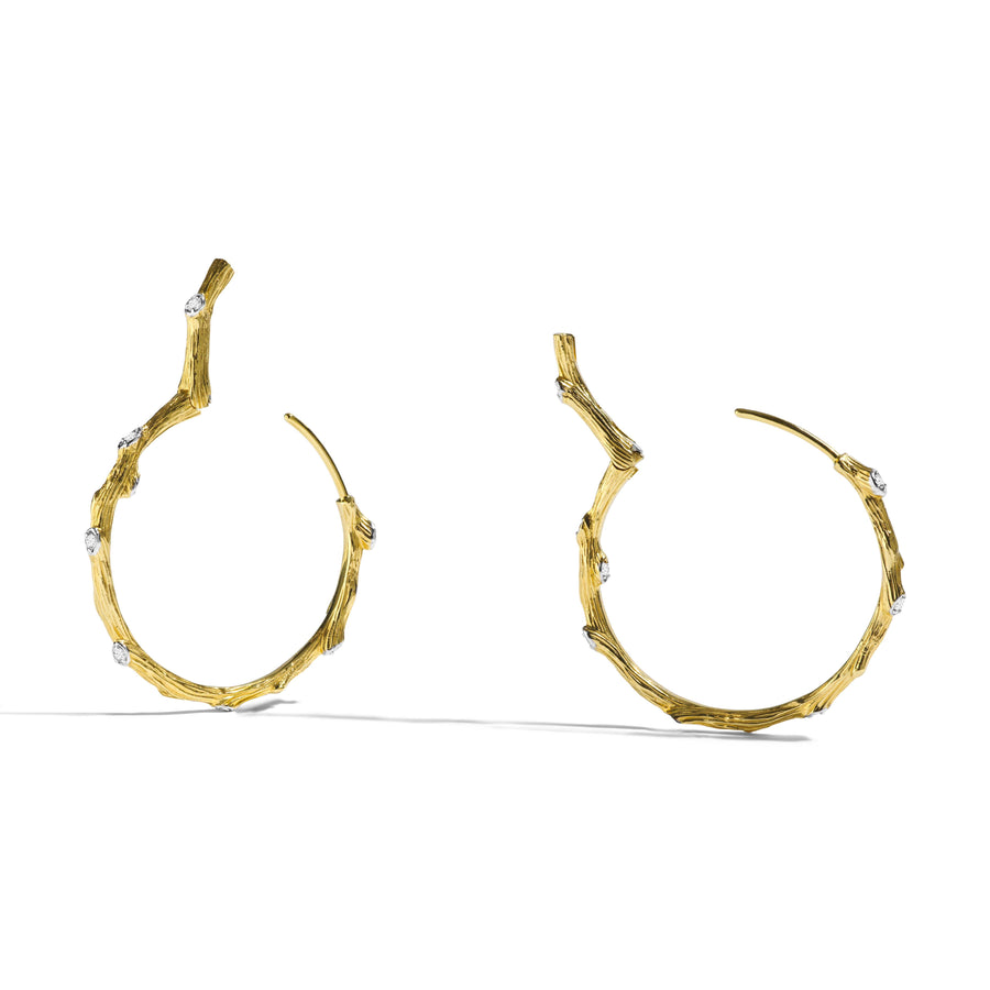 Michael Aram Enchanted Forest Hoop Earrings with Diamonds