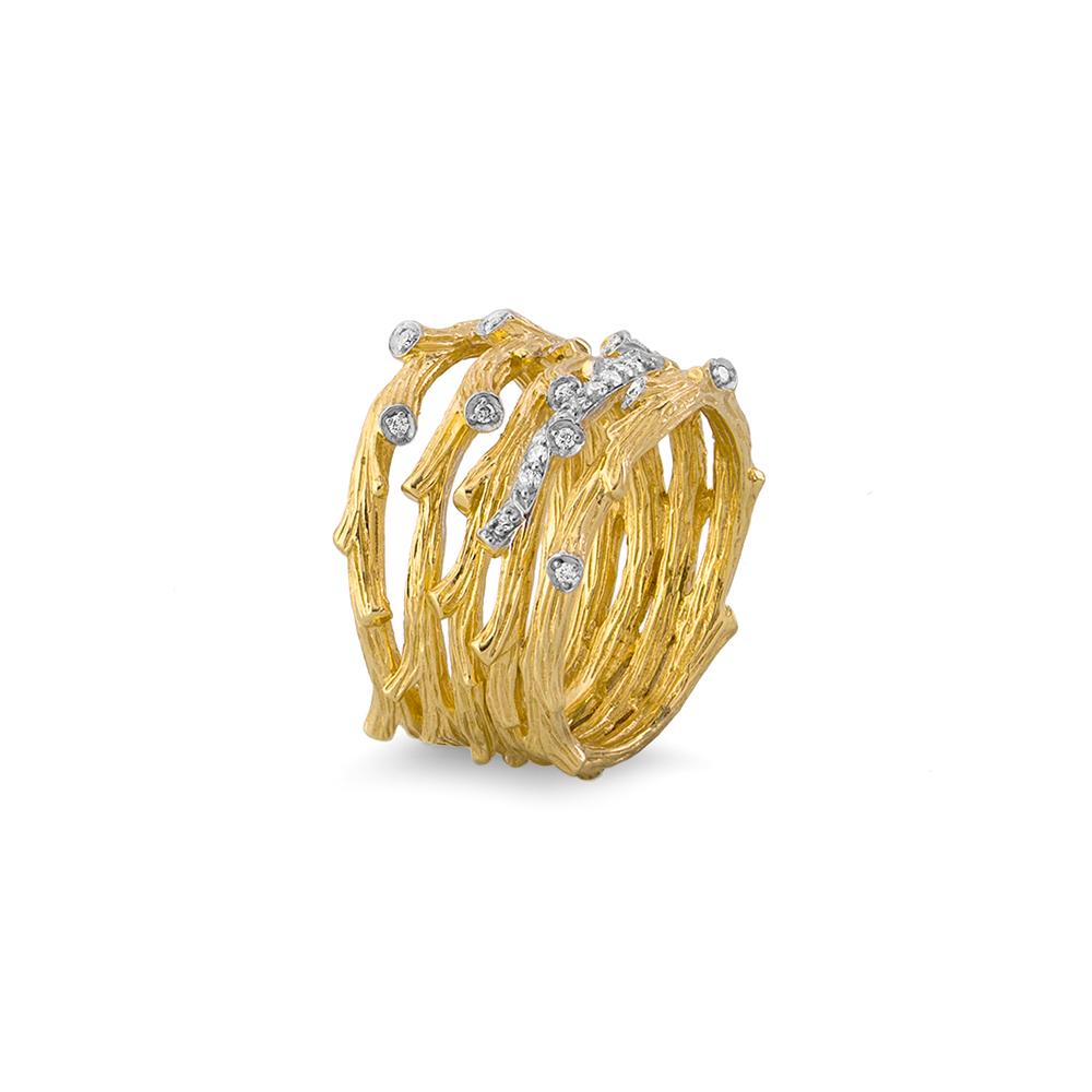 Michael Aram Enchanted Forest Multi Row Ring with Diamonds