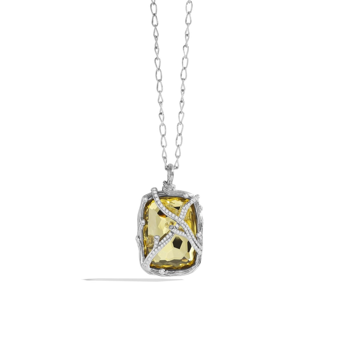 Michael Aram Enchanted Forest Pendant Necklace with Gold Doublet and Diamonds