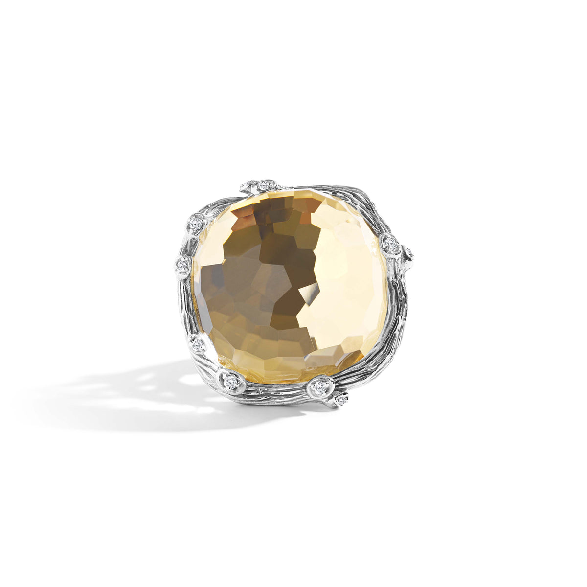 Michael Aram Enchanted Forest Ring with Gold Doublet and Diamonds