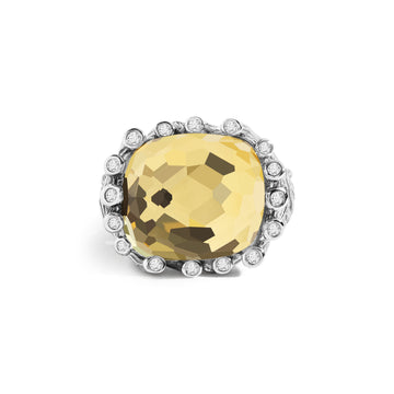 Michael Aram Enchanted Forest Ring with Gold Doublet and Diamonds
