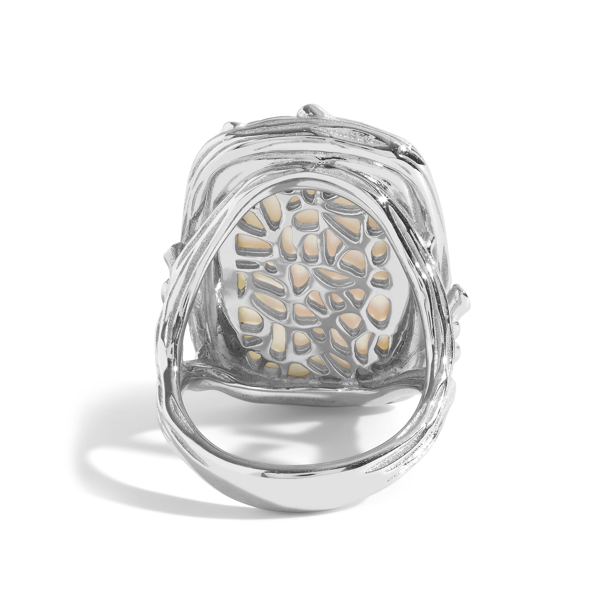 Michael Aram Enchanted Forest Ring with Mother of Pearl Doublet & Diamonds