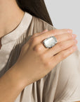 Michael Aram Enchanted Forest Ring with Mother of Pearl Doublet & Diamonds