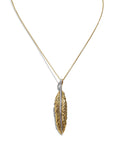 Michael Aram Feather 52mm Pendant Necklace with Diamonds