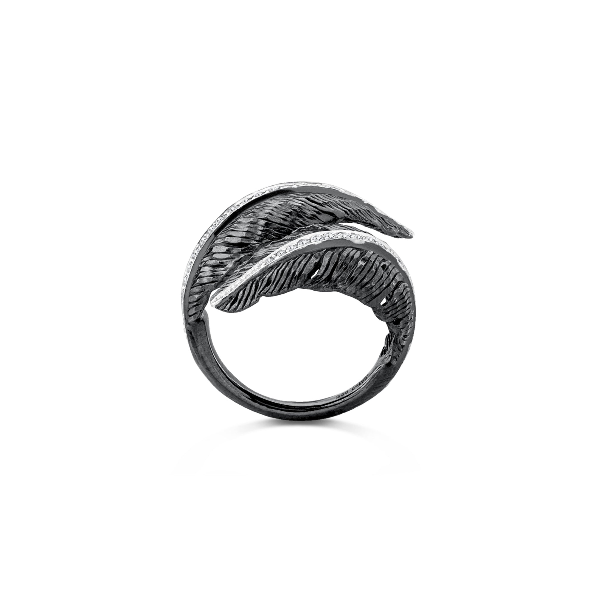 Michael Aram Feather Cuff Ring with Diamonds