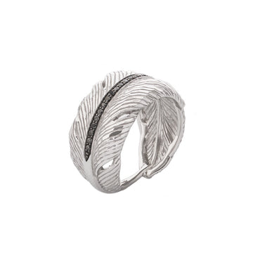 Michael Aram Feather Cuff Ring with Diamonds