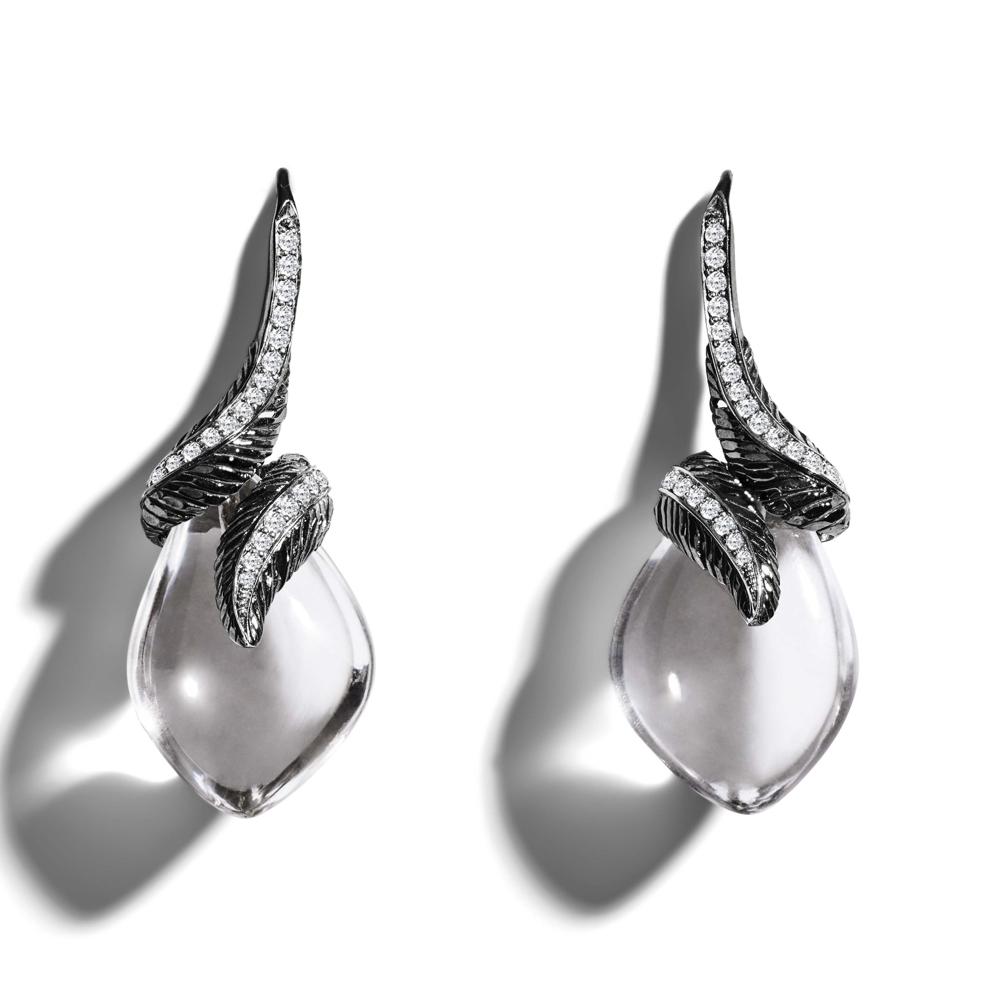 feather fake metal earrings