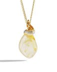 Michael Aram Feather Wrap Necklace w/ Rutilated Quartz & Diamonds in 18K Yellow Gold