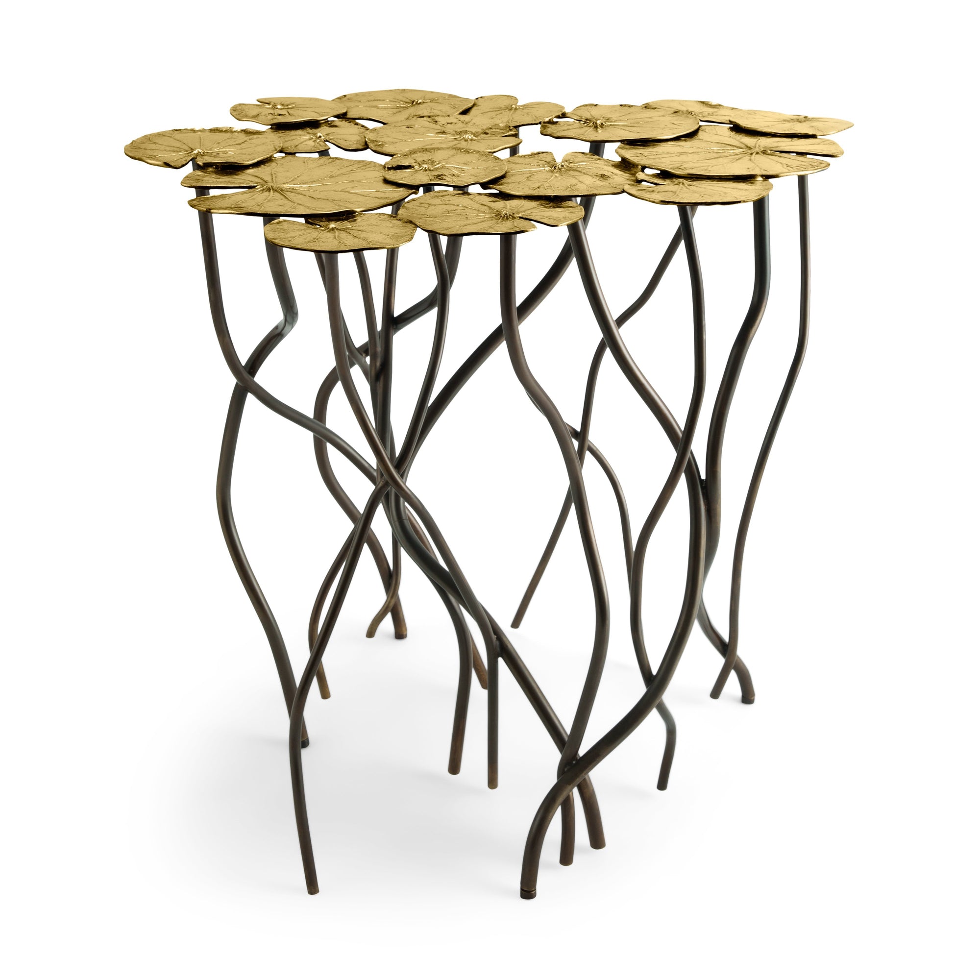 Michael Aram Gold Lily Pad Accent Table