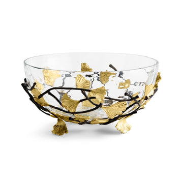 Michael Aram Golden Ginkgo Medium Glass Bowl