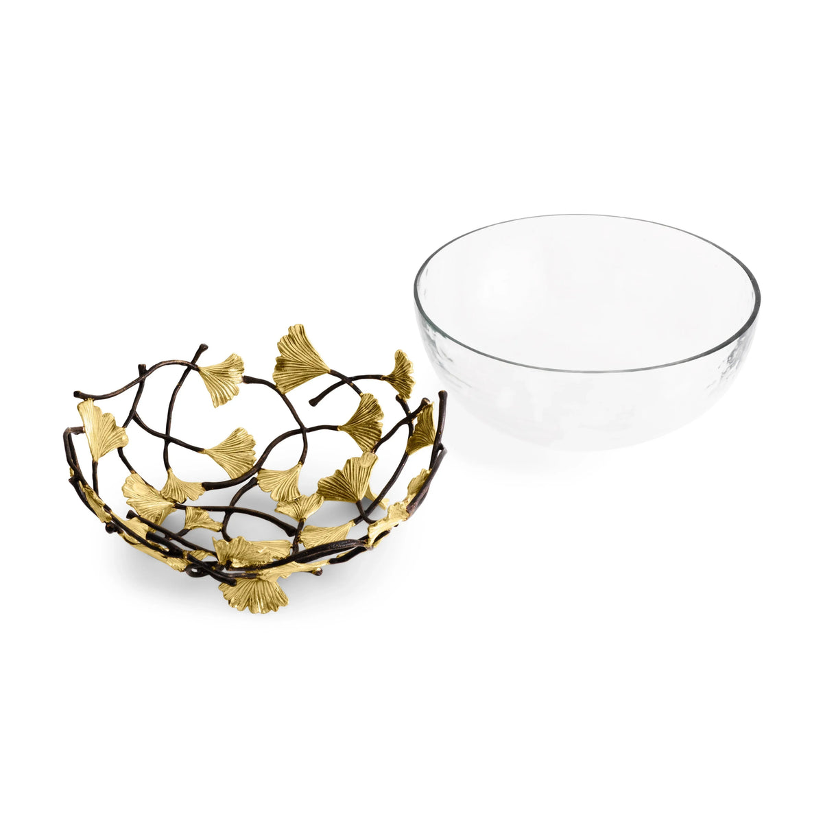 Michael Aram Golden Ginkgo Medium Glass Bowl