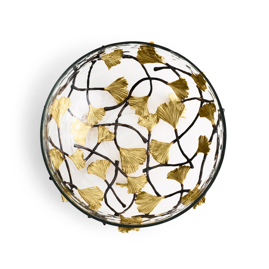 Michael Aram Golden Ginkgo Medium Glass Bowl