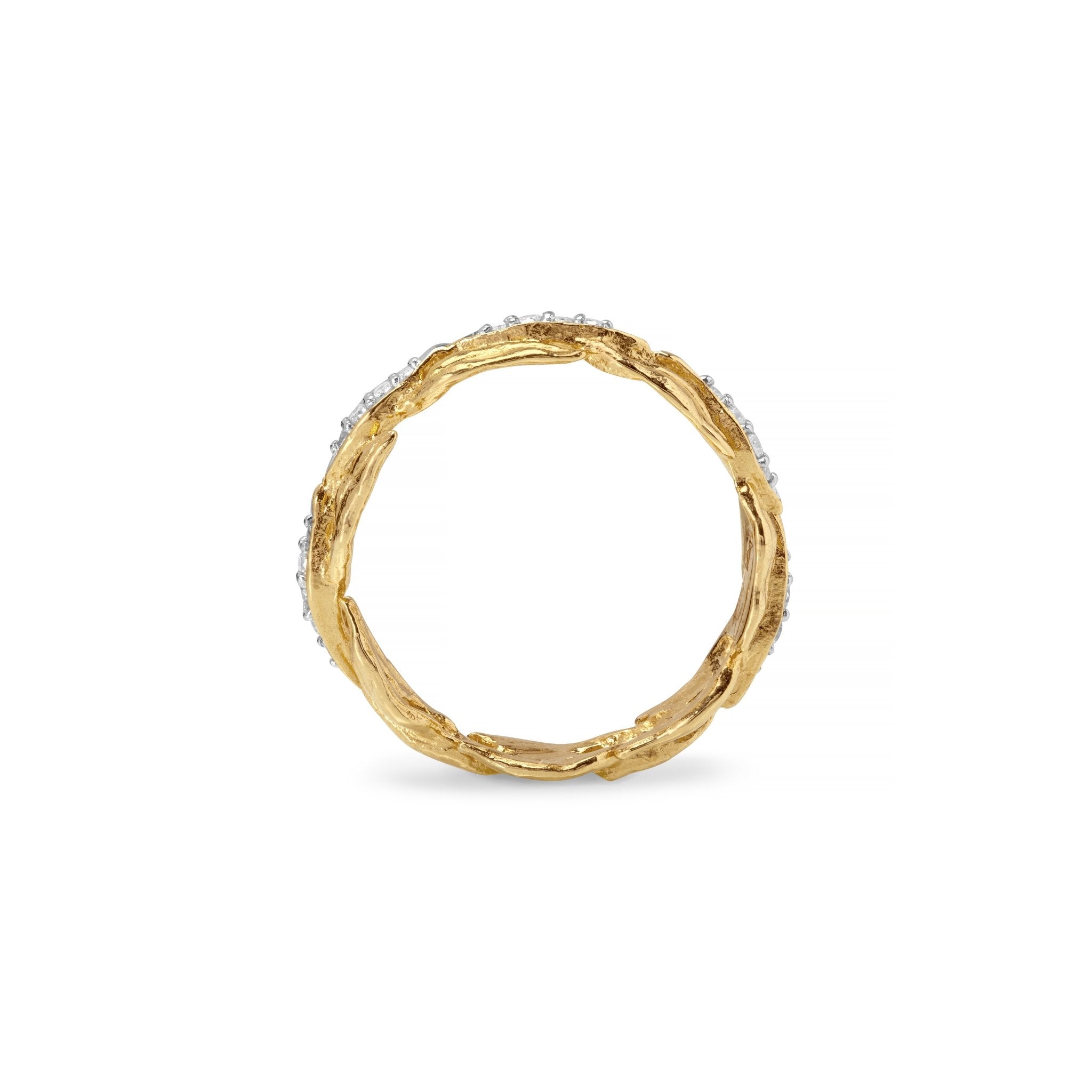 Laurel Ring with Diamonds - Yellow Gold – Michael Aram