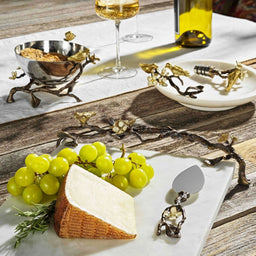 Michael Aram Dogwood Wine Coaster & Bottle Stopper gift set