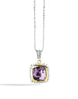 Michael Aram Molten 14mm Cushion Pendant w/ Amethyst in 18K Yellow Gold & Sterling Silver