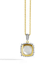 Michael Aram Molten 14mm Cushion Pendant w/ Mother of Pearl Doublet in 18K Yellow Gold & Sterling Silver