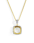 Michael Aram Molten 14mm Cushion Pendant w/ Mother of Pearl Doublet in 18K Yellow Gold & Sterling Silver