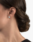 Michael Aram Molten 5mm Round Stud Earrings w/ Blue Topaz in 18K Yellow Gold & Sterling Silver