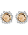 Michael Aram Molten 5mm Round Stud Earrings w/ Gold Doublet in 18K Yellow Gold & Sterling Silver