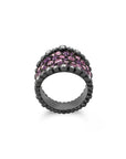 Michael Aram Molten Cuff Ring with Pink Sapphire, Amethyst and Diamonds