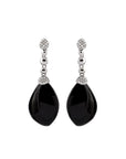 Michael Aram Molten Drop Earrings w/ Black Onyx & Diamonds in Sterling Silver