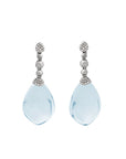 Michael Aram Molten Drop Earrings w/ Blue Topaz & Diamonds in Sterling Silver