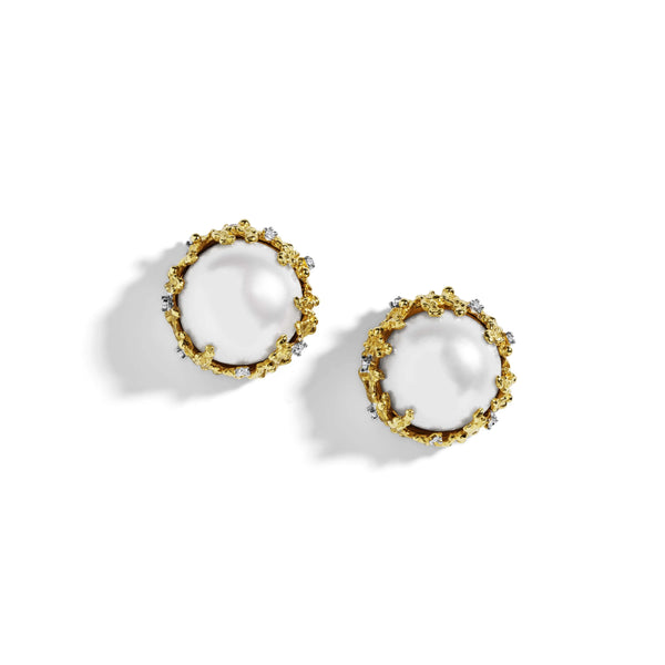 Michael Aram Ocean Earrings with Pearls and Diamonds