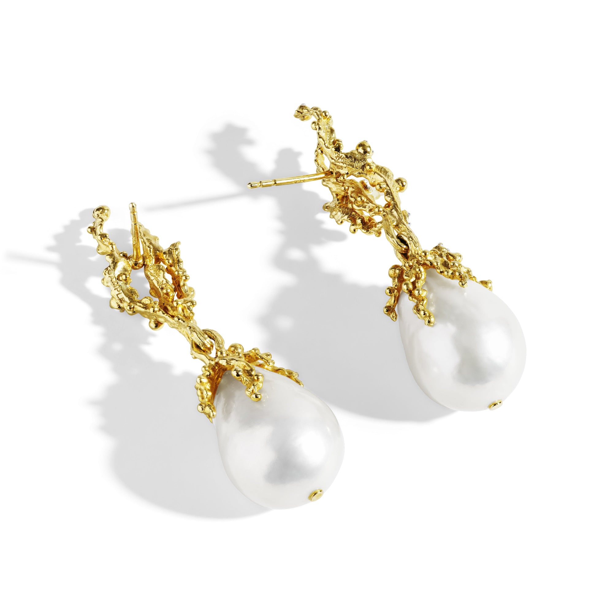 Michael Aram Ocean Earrings with Pearls and Diamonds