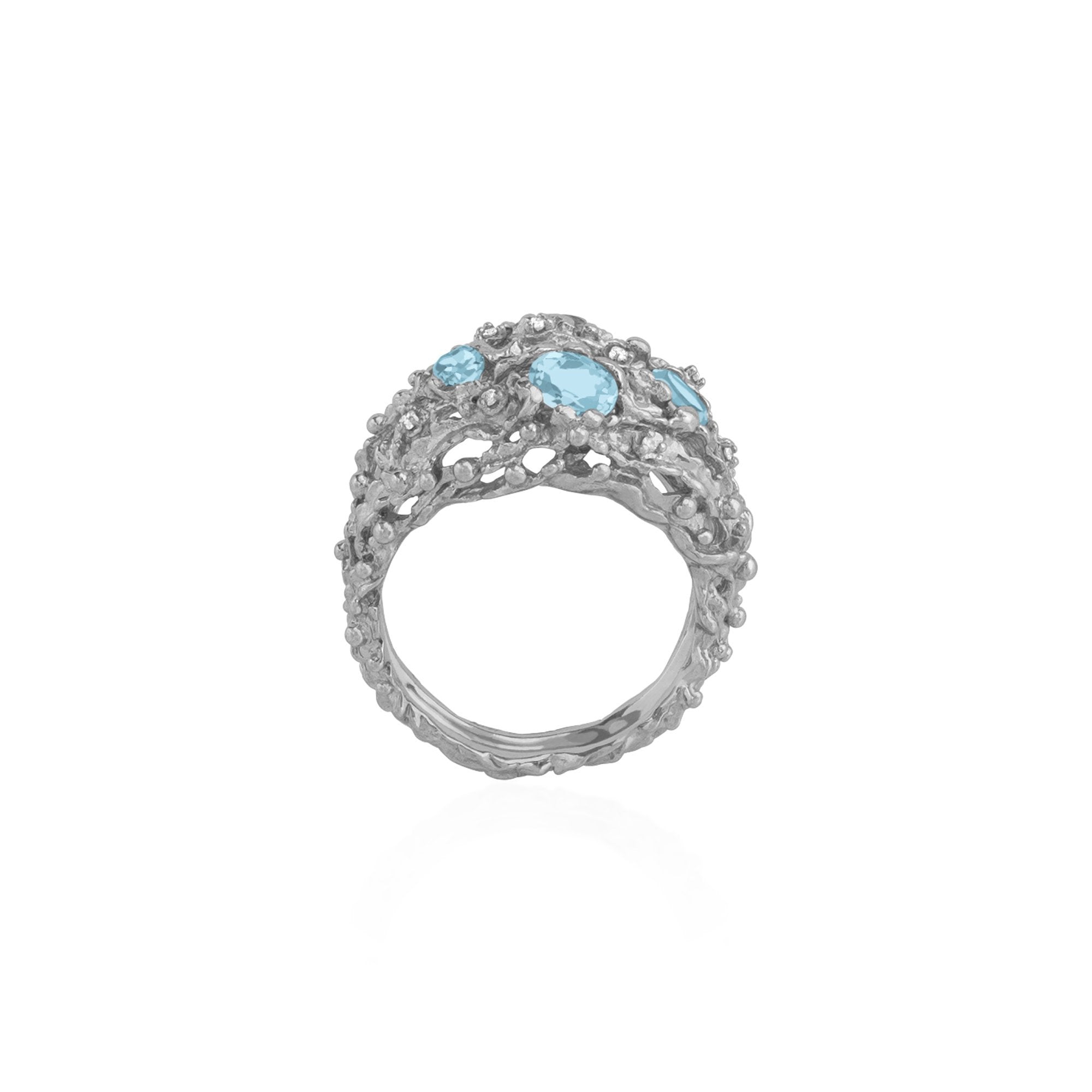 Michael Aram Ocean Ring with Blue Topaz and Diamonds