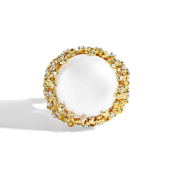 Michael Aram Ocean Ring with Pearl and Diamonds