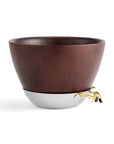 Michael Aram Olive Branch Gold Wood Bowl