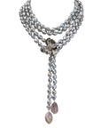 Michael Aram Orchid Lariat Necklace with Pearls, Ametrine and Pink Sapphire