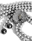 Michael Aram Orchid Lariat Necklace with Pearls and Diamonds