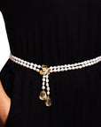 Michael Aram Orchid Lariat Necklace with Pearls, Rutilized Quartz and Diamonds