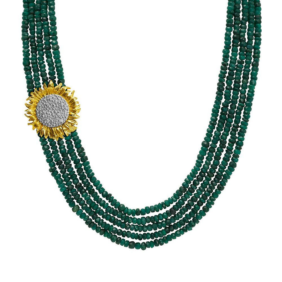 Michael Aram Vincent Multi Strand Necklace with Emeralds and Diamonds