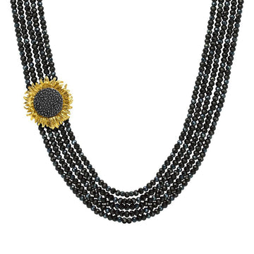Michael Aram Vincent Multi Strand Necklace with Onyx, Spinel and Diamonds