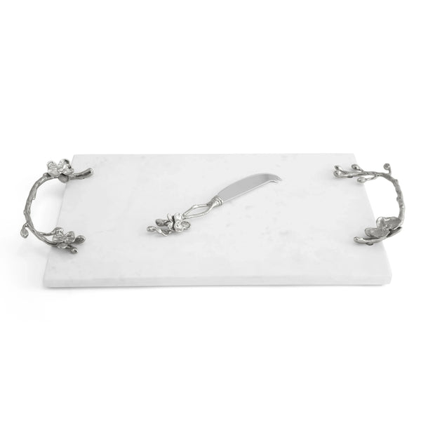 Michael Aram White Orchid Cheese Board w/ Knife