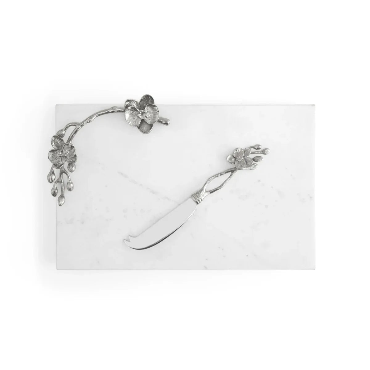 White Orchid Cheese Board with Knife – Michael Aram