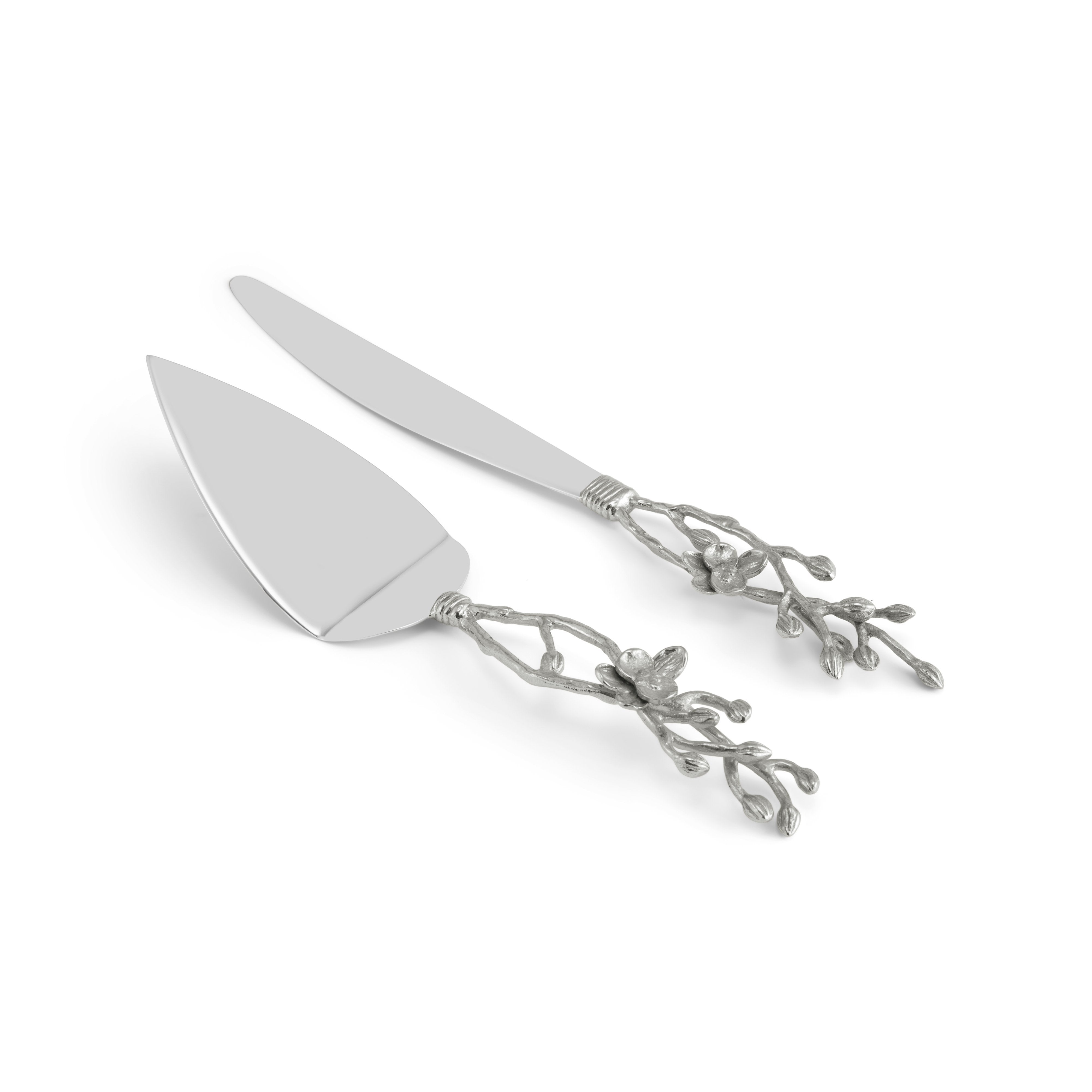 Wedding cake knife hot sale and server set