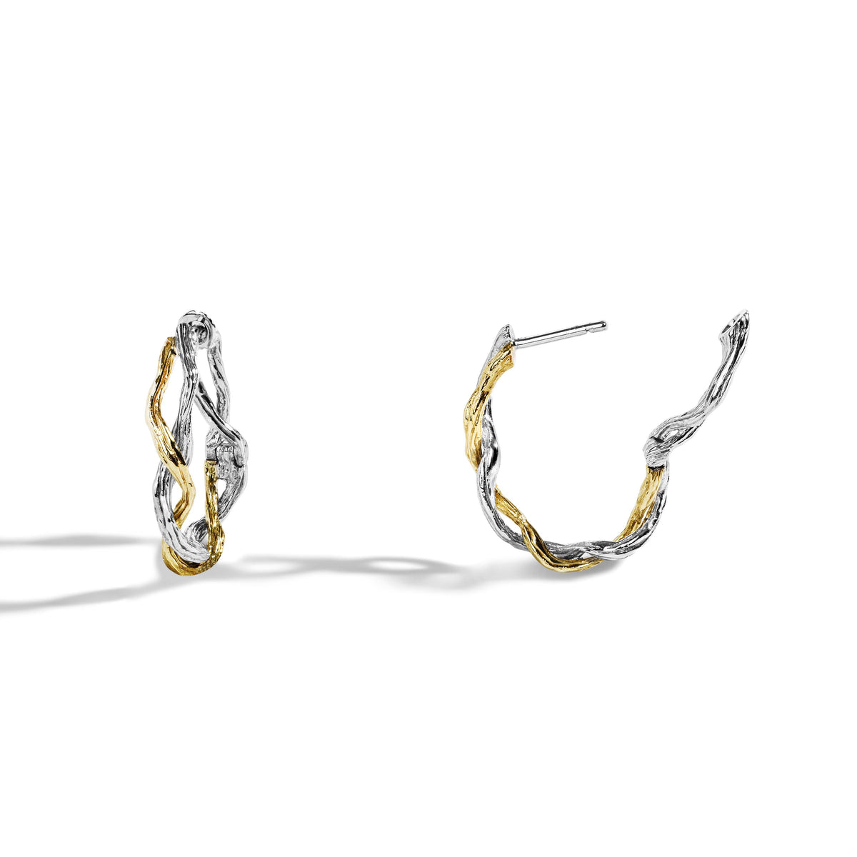 Michael Aram Wisteria 25mm Hoops in Sterling Silver & 18K