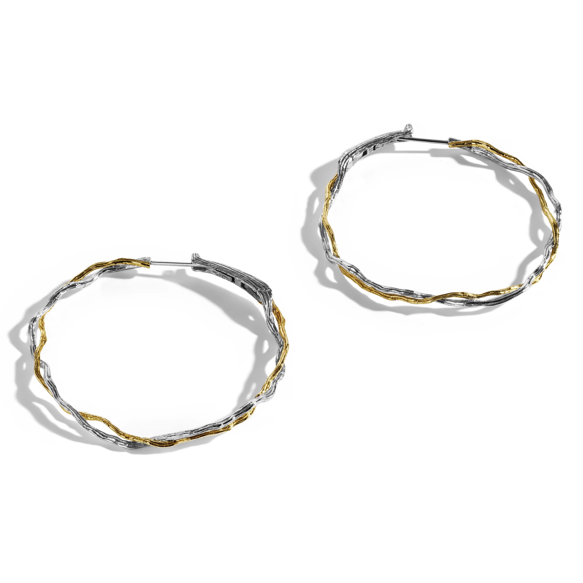 Michael Aram Wisteria Hoops 60mm in Sterling Silver & 18K